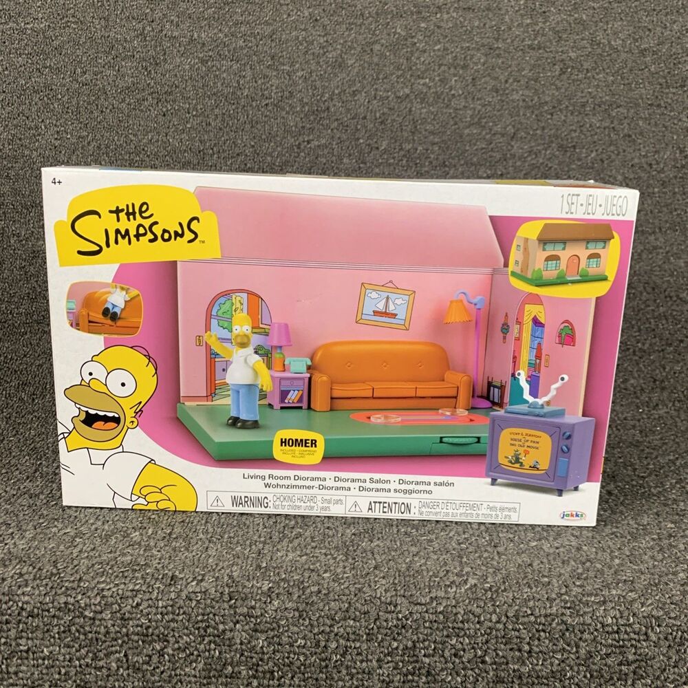 The Simpsons Living Room Diorama Playset (Includes Homer Simpson) Jakks Pacific